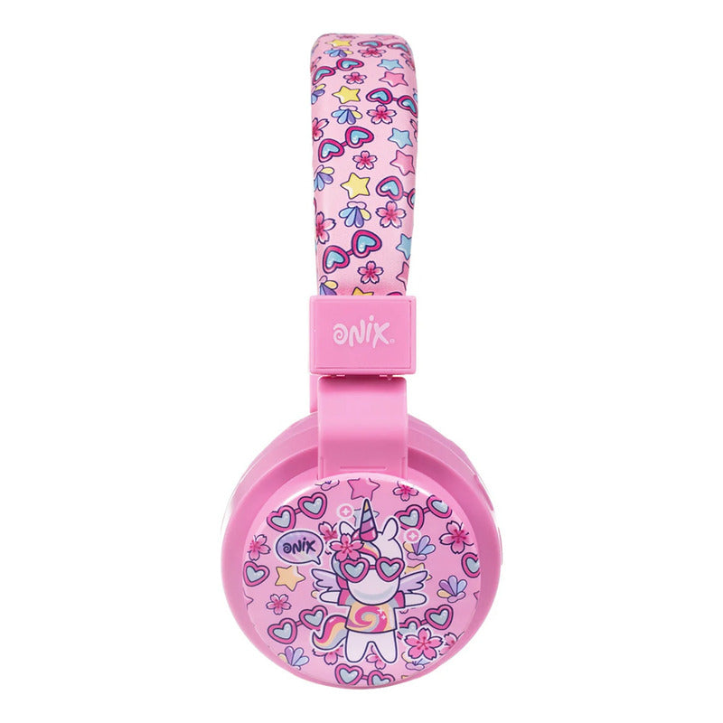 Audífonos Diadema Para Niños Bluetooth Marca Onix® Rosa