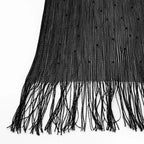 Chalina Calada Elegante Para Mujer Con Pedrería Negro Calado Unitalla