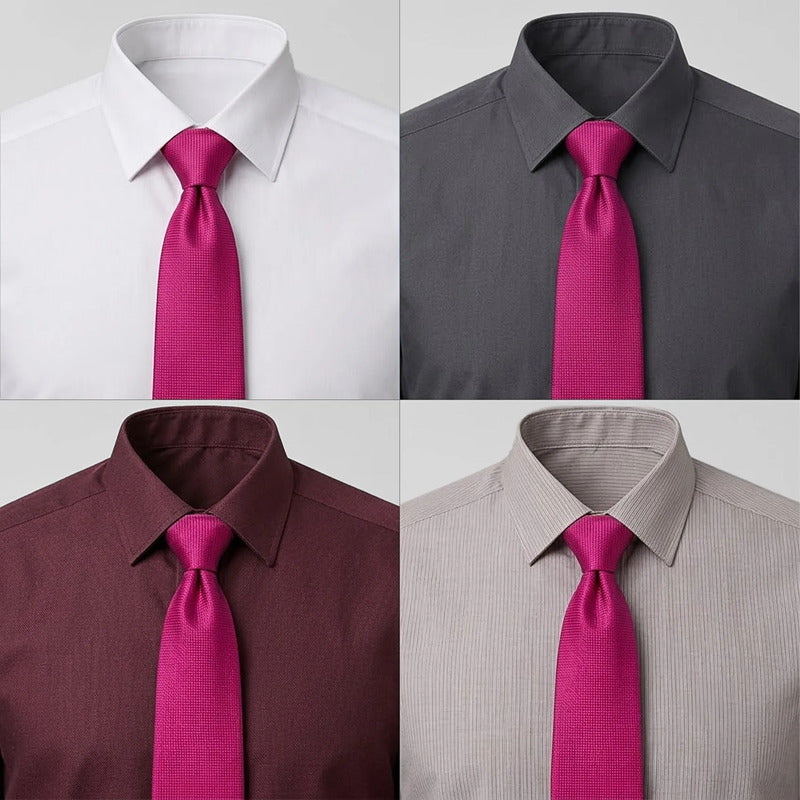 Corbata Elegante Para Hombre Eventos Y Negocios Marca Cotu® Fucsia Texturizado 164 Cm