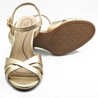 Zapatilla Elegante Tacón 8cm Para Dama 140502 Marca Flexi® Dorado 26 Mx