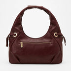 Bolso Hobo Para Mujer Mod. Ji 2998 Marca Jaime Ibiza® Vino Lisa Níquel