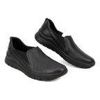 Zapato Mocasín Conford Para Mujer Mod.130210 Marca Flexi® Negro Perforado 24.5 Mx