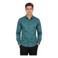 Camisa Slim Fit Para Hombre Mod. B61301 Marca Bobois® Verde Agua Liso M