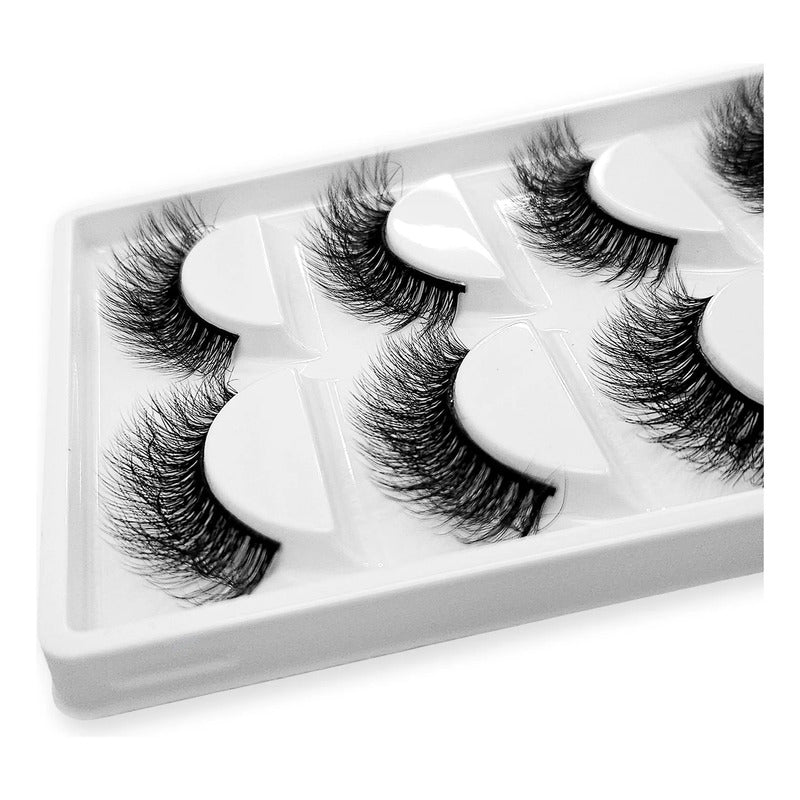 Pestañas Postizas En Tira 5 Pares Marca Kfer Valtierra® Negro Whispy K1 D 1.5 Cm