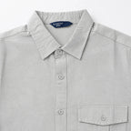 Camisa Lino Regular Fit Para Hombre Mod. Le2604 Roosevelt® Gris Lisa Ch