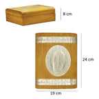 Set Para Bautizo Vela+concha+toalla+caja De Madera
