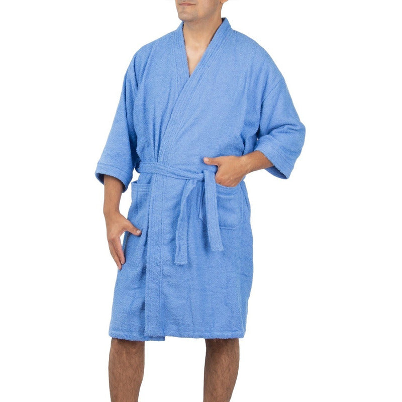 Bata De Baño Unisex Absorbente Unitalla Tela Suave Ligera
