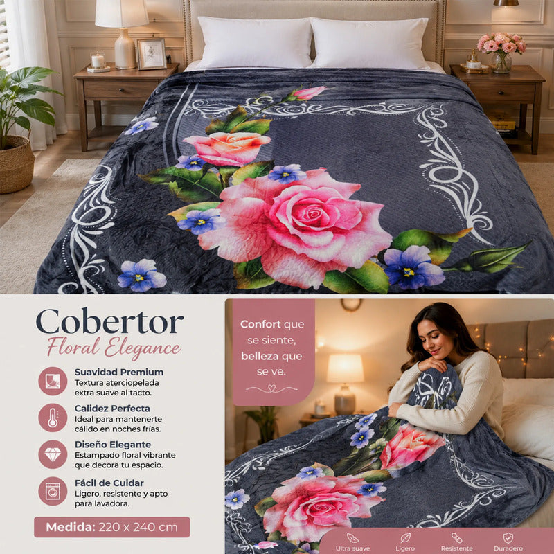 Edredón Borrega Soft Sobrecamero 2x2.20m Marca Providencia® Multicolor Mónaco