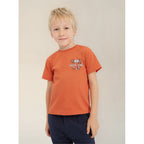 Playera Casual Comoda Para Niño Marca Mayoral® Coral Oscuro Skate Time 2 Estampa Localizada