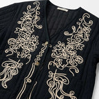 Chamarra Ligera Para Mujer Con Bordado Jx3225 Marca G8 Moda® Negro G/eg Boho