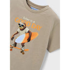 Playera Casual Cómoda Para Niño Mod.3064 Marca Mayoral® Topo Perezoso 9 Años Lisa