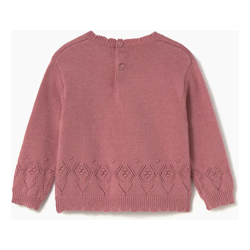 Suéter Casual Calado Mod.4302 Para Niña Marca Mayoral® Rosa Palo Calado 8