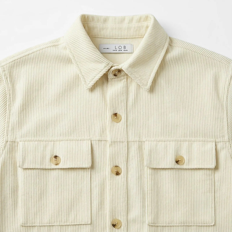 Chamarra Casual Para Hombre Mod. Ccli0224 Marca Lob® Hueso Eg Lisa