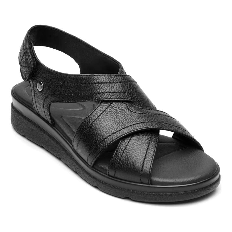 Sandalia Casual Para Dama Piel Confort M.124215 Marca Flexi® Negro 25 Mx