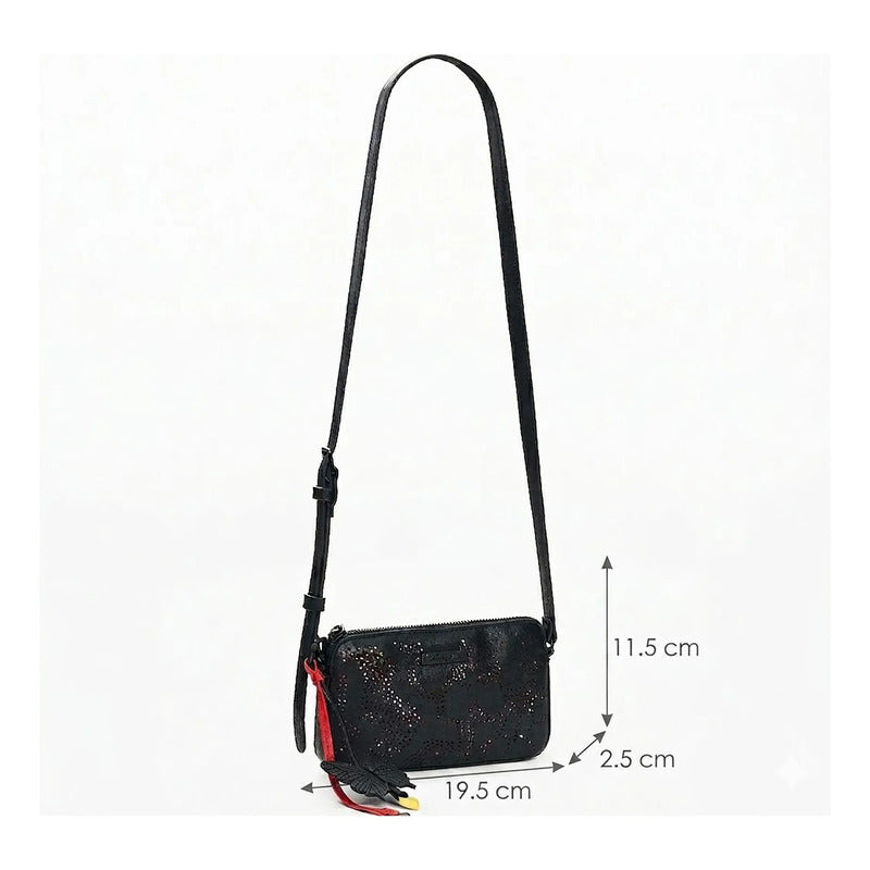 Monedero Bandolera Pequeño De Mujer 26sayp06/2000 Desigual® Negro Floreado