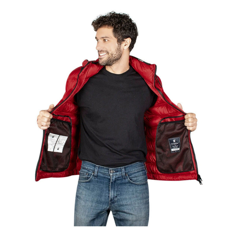 Chamarra De Pluma Acolchada Mod. Cw83-pol8759 Greenlander® Rojo G Capitonado