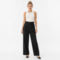 Pantalon Con Cinturon Para Mujer Mod. Kf099 Marca Julys® Negro Lisa G