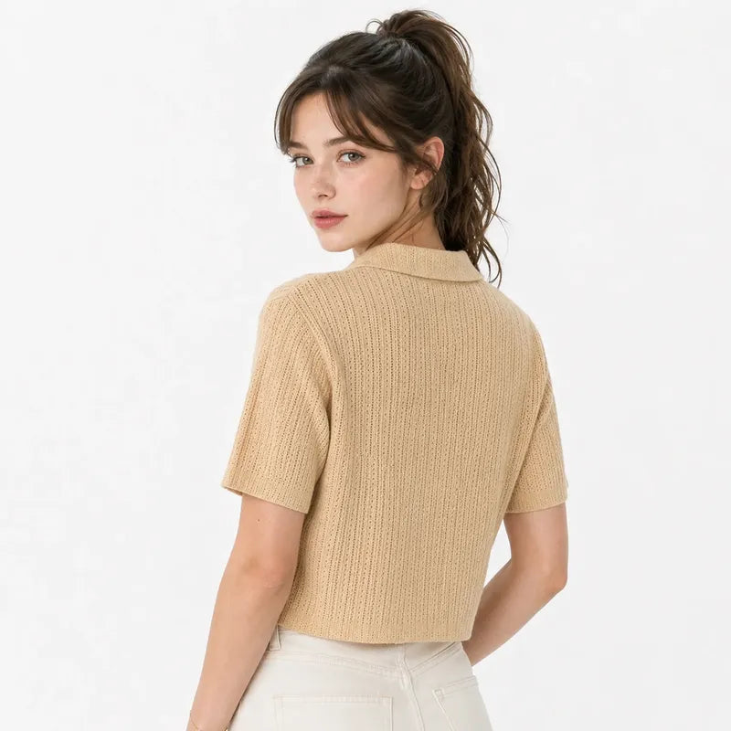 Blusa Holgada Ligera Para Mujer Mod. S1192 Marca Julys® Nude Geométrico G