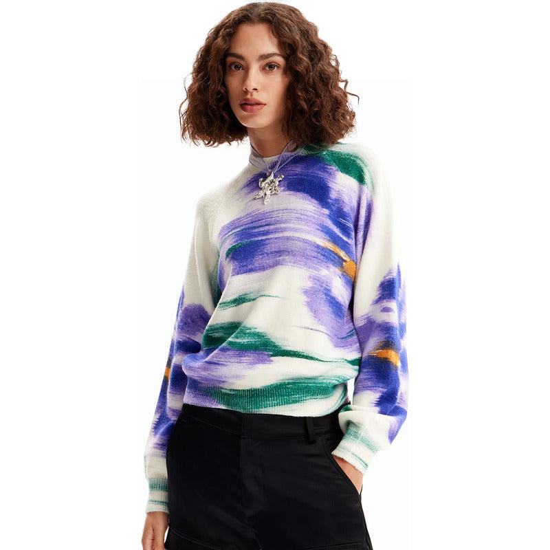 Suéter Suave Para Mujer 23wwjf04/1001 Marca Desigual® Multicolor Desenfocado S