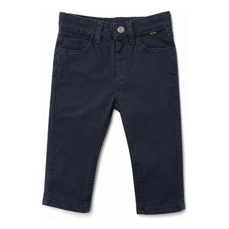 Pantalón Slim Fit Para Bebé Mod. 563 Marca Mayoral® Marino Lisa 18 Meses