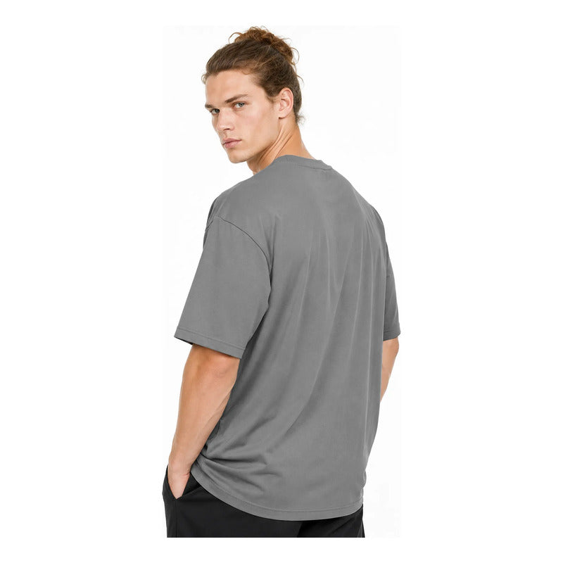 Playera Oversize Fit De Hombre Simbionte Mascara De Latex® Gris Oscuro Simbionte Eg Lisa