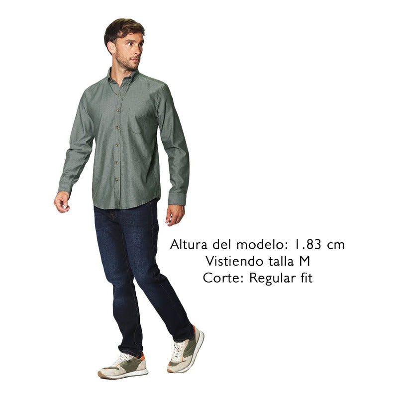 Camisa Para Hombre Manga Larga Mod.b45101 Marca Bobois®