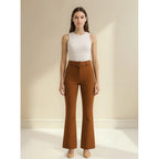 Pantalón De Mujer Casual Con Cinturón Mod.150cml Aldrete® Marrón Liso M