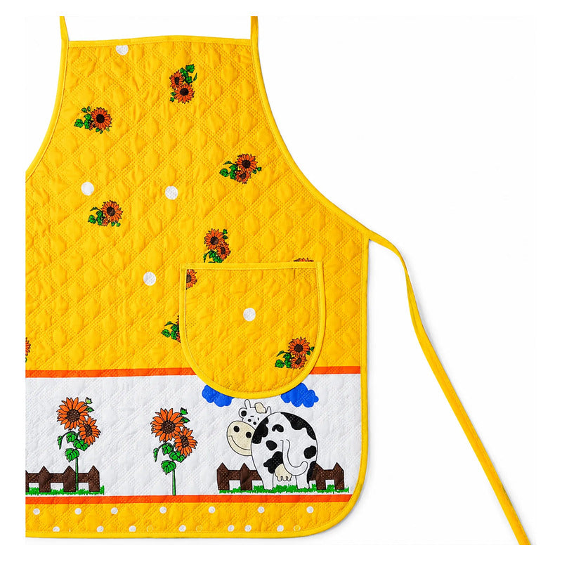 Mandil Delantal Ajustable Multiusos Repelente 65x50cm Amarillo Granja