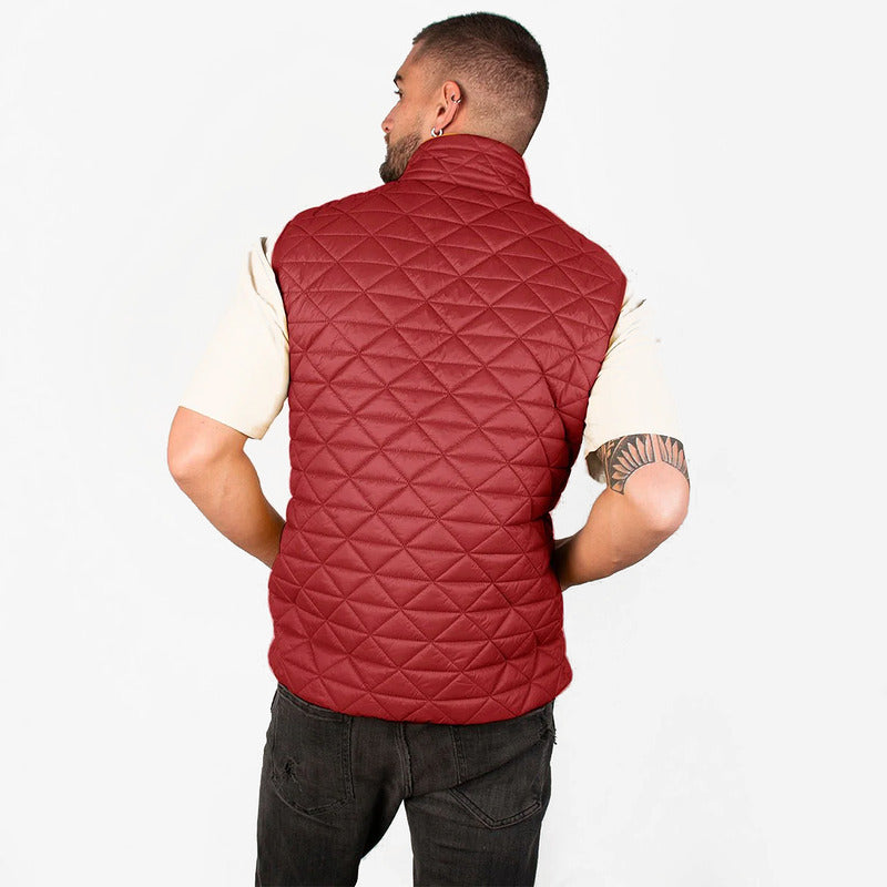 Chaleco Packable Capitonado Mod.cw86-vpol7051 Greenlander® Rojo Geométrico G