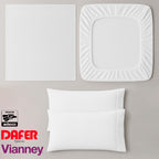 Juego De Sábanas Queen Size Mod. Cabos 100% Algodon Vianney® Blanco Liso