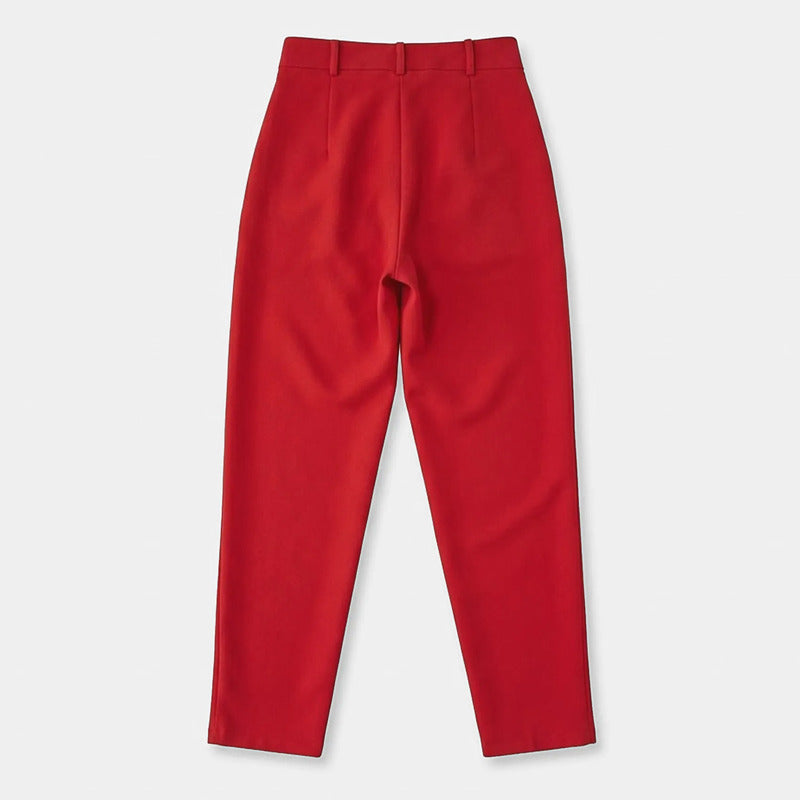 Pantalón Semi Formal Para Mujer Mod.185-23 London Fashion® Cereza Lisa M