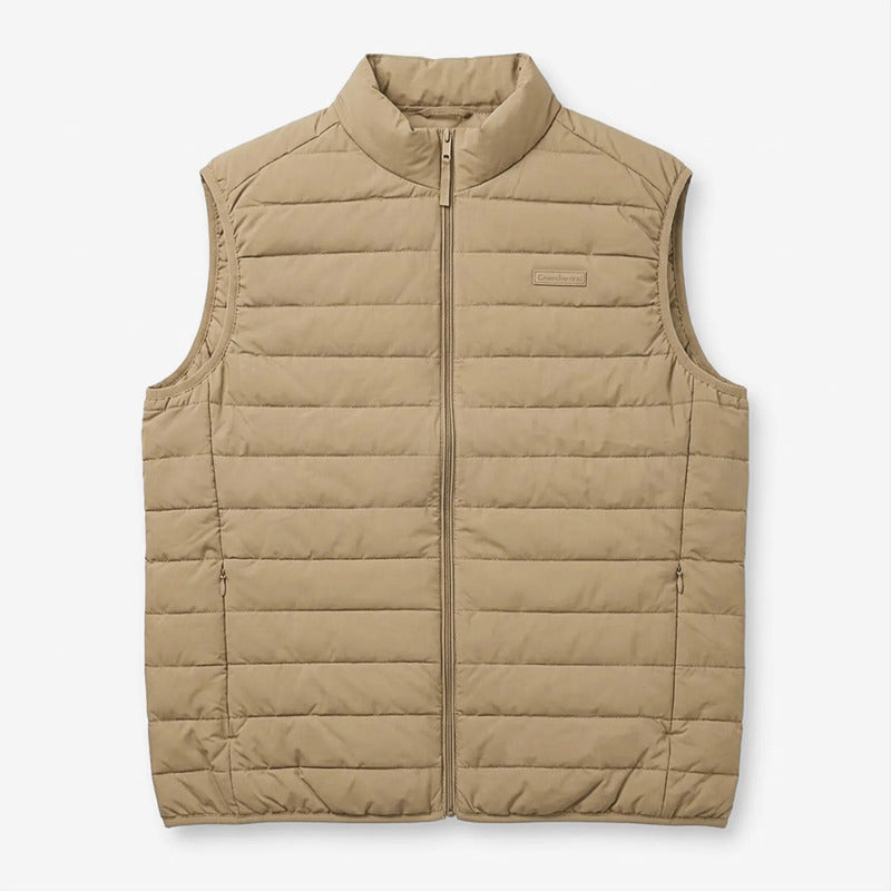 Chaleco Plus Size Para Hombre Cw90-vpol7234xl Greenlander® Marrón Claro Capitonado 1x