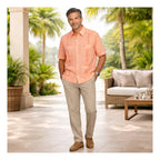 Guayabera Para Caballero Mod.mo012152 Marca Monsieur® Melon M