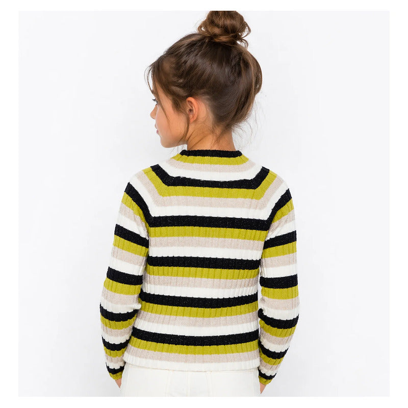 Blusa Cómoda Casual Para Niña Mod.4062 Marca Mayoral® Citronela Rayas 4 Años