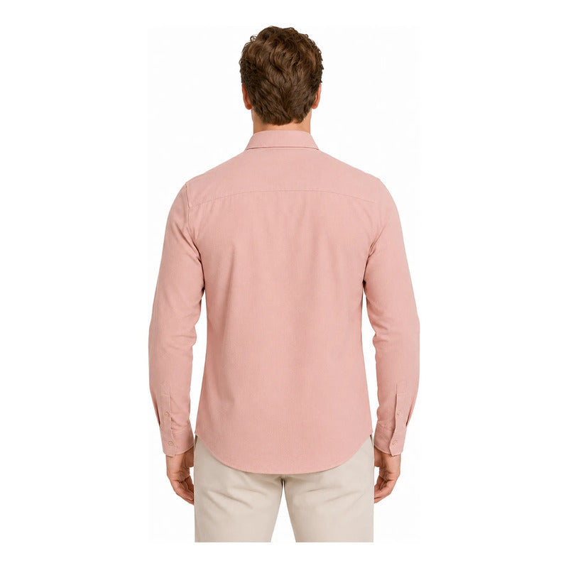 Camisa Para Hombre Micropanal Antiarrugas B61403 Bobois® Rosa Micropanal G