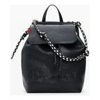 Mochila Mediana Trenzada Para Mujer 26sakp19/2000 Desigual® Negro Liso