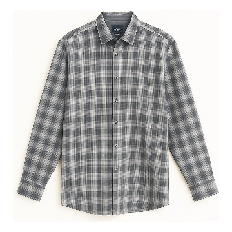 Camisa De Caballero Mod.12420 Monsieur® By Manchester. Gris Geométrico G
