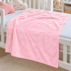 Cobertor Frazada Ligero Jacquard Cunero 90x110m Providencia® Elefantin Rosa Pálido