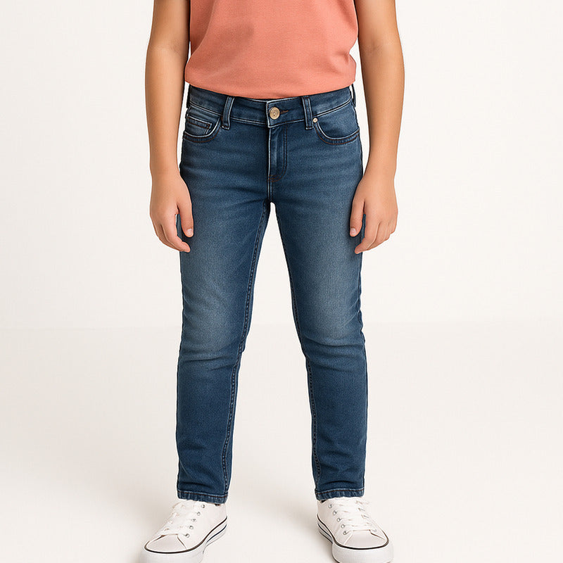 Pantalón Vaquero Para Niño Mod.6589 Marca Mayoral® Azul Acero Liso 14