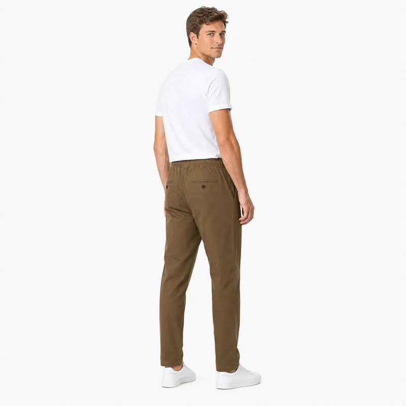 Pantalón Jogger Slim Fit Para Hombre Gjoggw Marca Bobois® Tabaco Lisa 34