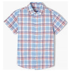 Camisa De Lino Para Niño Mod.3115 Marca Mayoral® Azul Claro Geométrico 9 Años