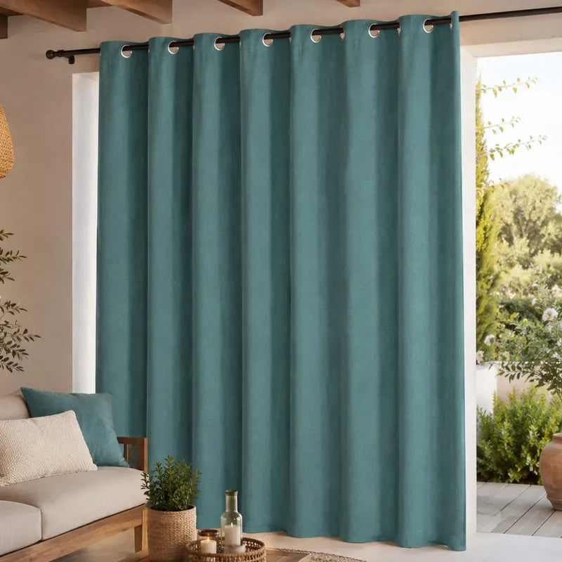 Set De Cortinas Blackout  Impermeables 1.37 X 2.13mts Luna® Verde Menta