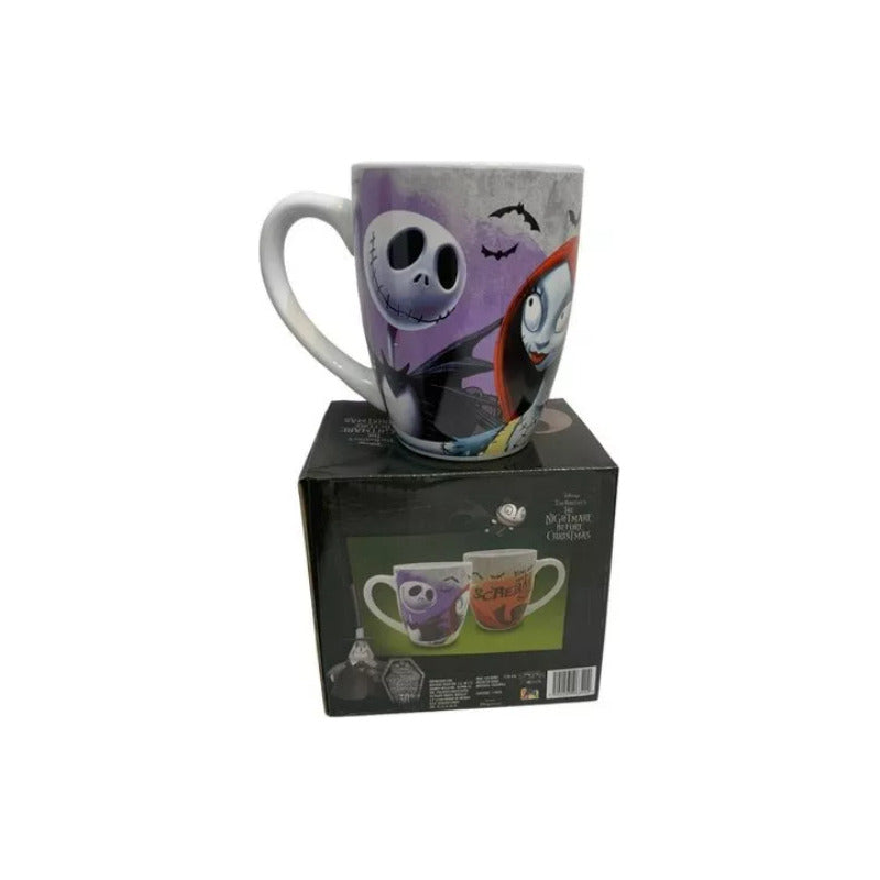 Taza Jack Y Sally Cerámica Blanca 500ml Apta Microondas Lavavajillas Belly Y Jack