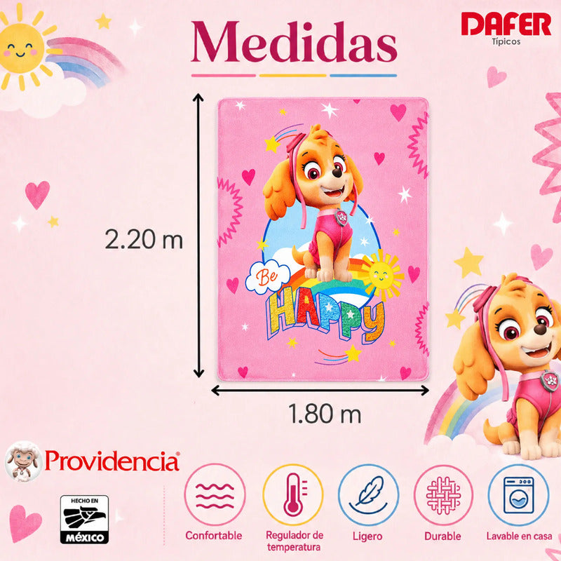 Cobertor Ligero Super Suave Matrimonial Diseños Providencia® Skye Paw Patrol 850 G Multicolor