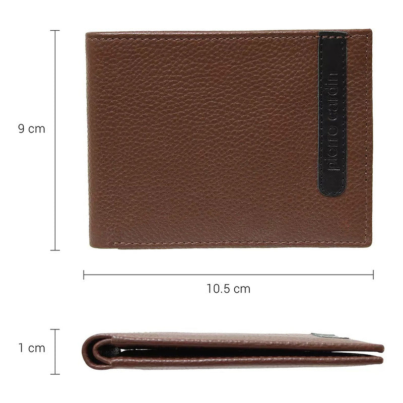 Cartera De Hombre Mod. P70-0190-7 Marca Pierre Cardin® Chocolate Liso