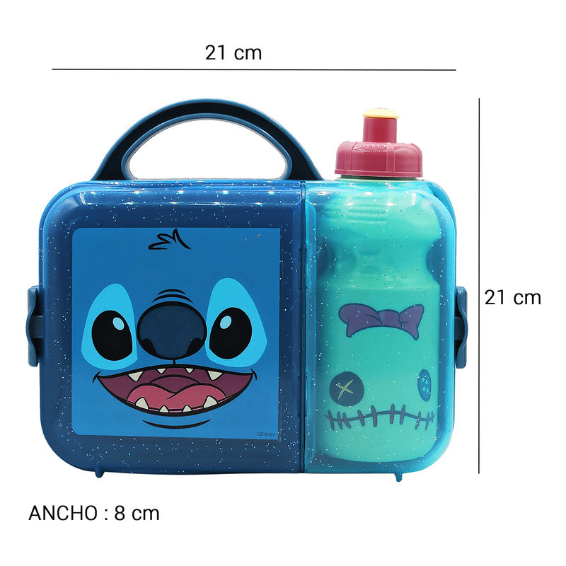 Lonchera Infantil De Plástico Con Botella Diseños Varios