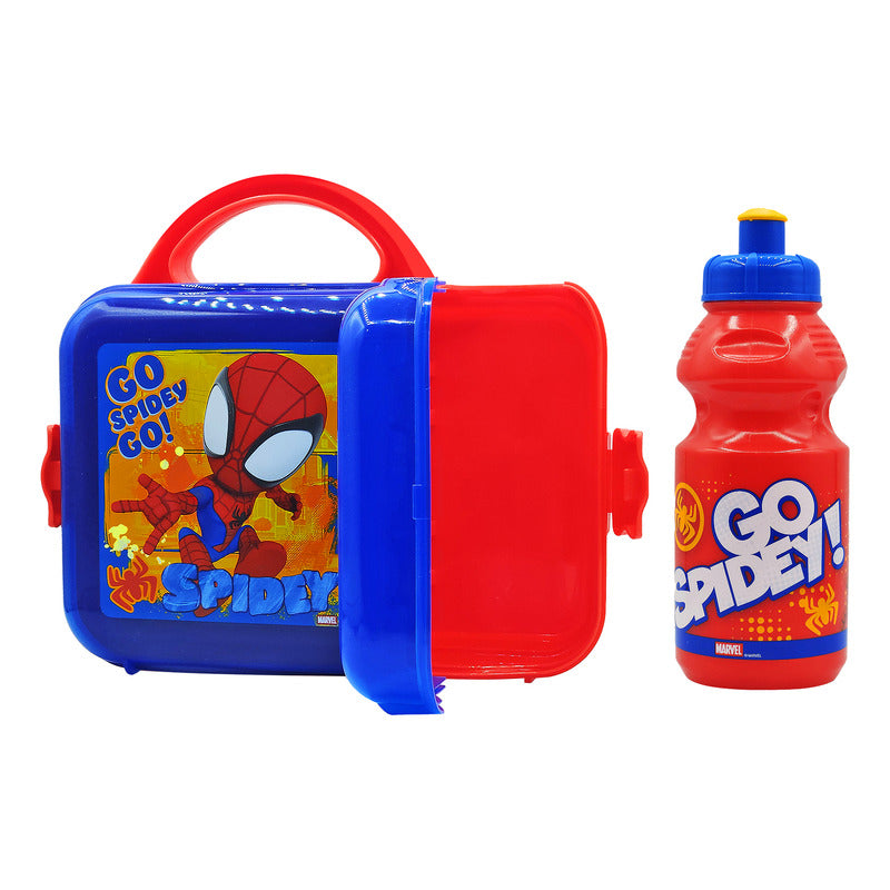 Lonchera Infantil De Plástico Con Botella Diseños Varios