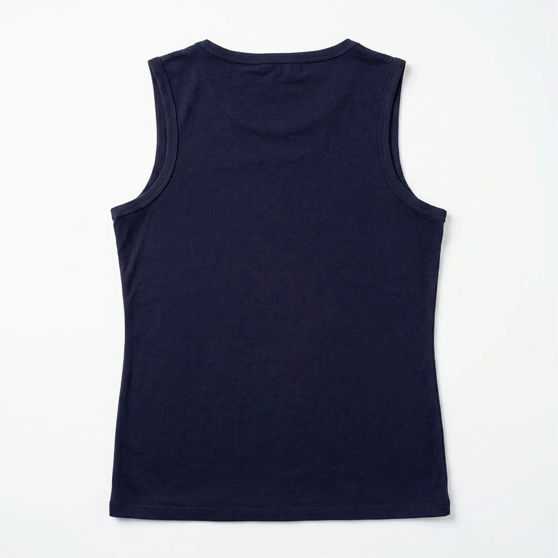 Blusa Básica Suave Sin Mangas Para Mujer Apx-0214 Aspik® Azul Oscuro Lisa Ch