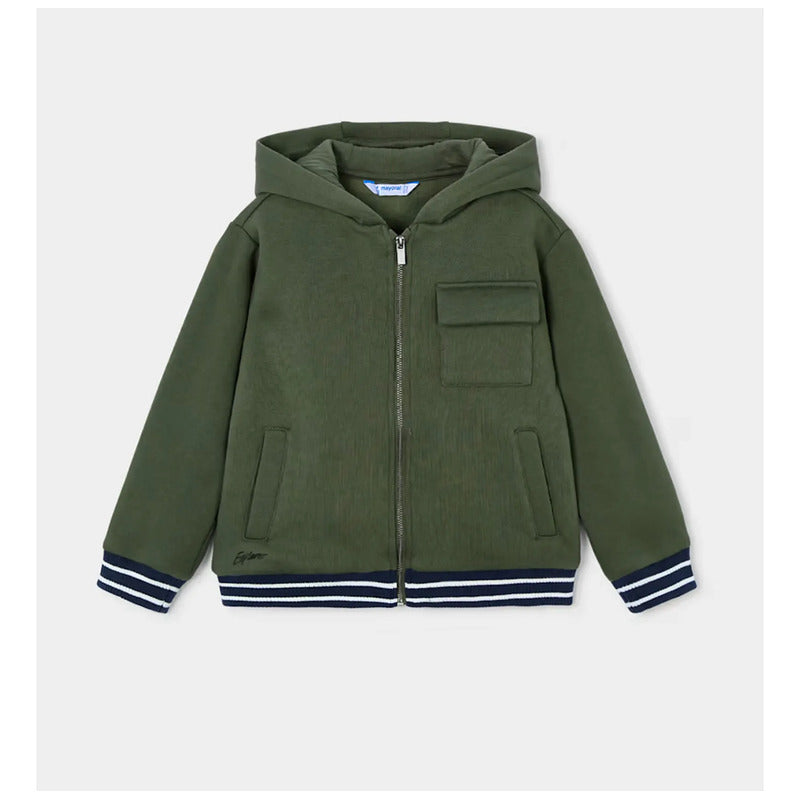 Sudadera Con Cierre Para Niño Mod.4427 Marca Mayoral® 7 Años Verde Olivo Lisa
