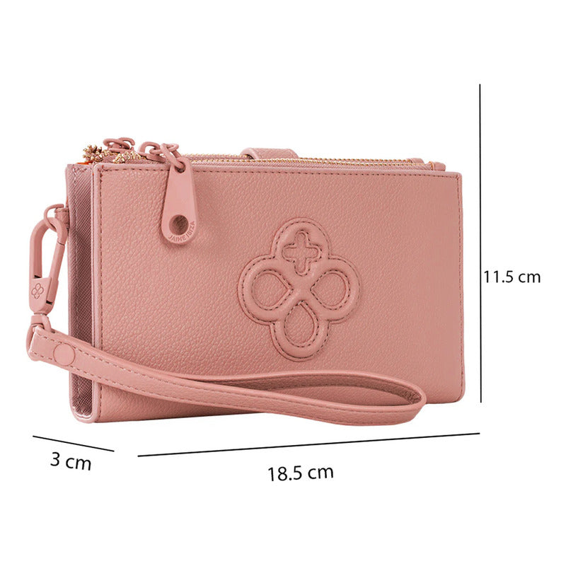 Cartera Mediana Bi-plegable Doble Cierre Ji 628 Jaime Ibiza® Rosa Liso